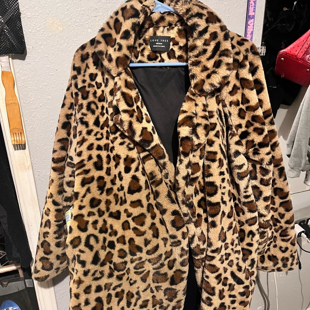 Cheetah print fur coat